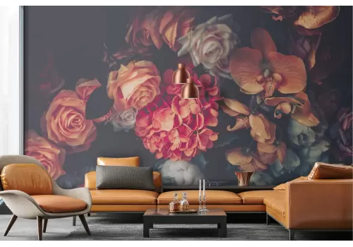 Carta da Parati composizione fiori rose 2