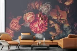 Wallpaper composition flowers roses