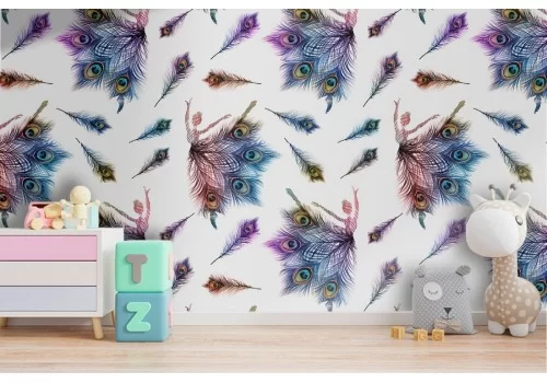 Carta da Parati ballerine fantasy decorazione bambini.