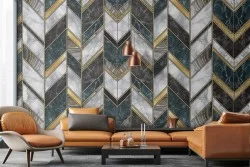 Art Deco Geometric Vintage Wallpaper Pattern.