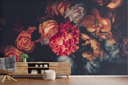 Vintage Nature Flowers Wallpaper