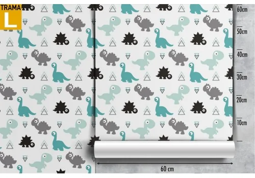 Stylized dinosaur pattern children's wallpaper. 2