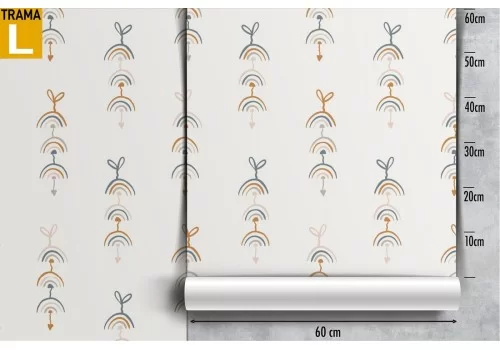 Carta da Parati arcobaleni stilizzati decorazione bambini. 2