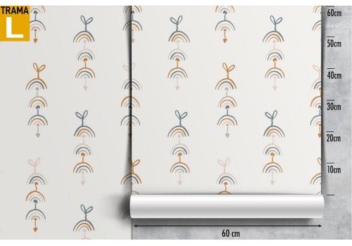 Stylized rainbow wallpaper decoration for children. 2