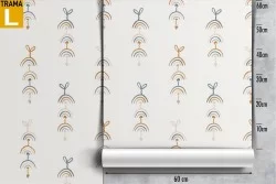 Stylized rainbow wallpaper decoration for children.