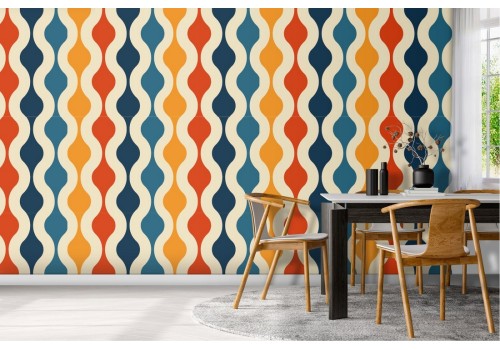 1970's vintage wallpaper decoration.