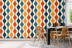 1970's vintage wallpaper decoration.