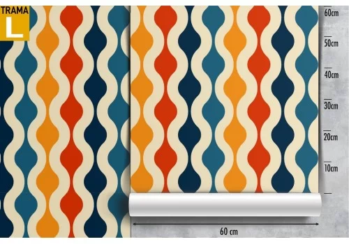 Carta da Parati anni '70 decorazione vintage. 2