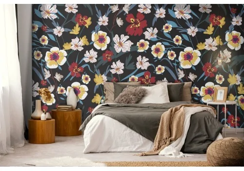 Flower wallpaper decoration from the '50s.