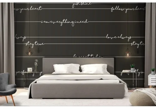 Wallpaper with modern design cursive writing.