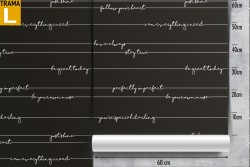 Wallpaper with modern design in cursive writing.