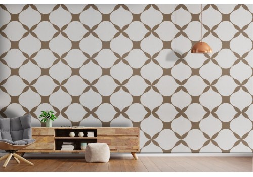 1950s geometric wallpaper decoration.