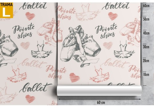 Ballet slipper wallpaper kids decoration. 2