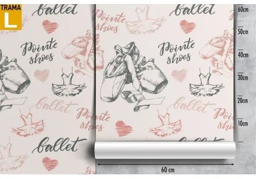 Ballet slipper wallpaper kids decoration. 2