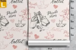 Ballet slipper wallpaper kids decoration.