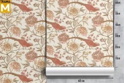 Carta da Parati animali Astratta Fiori Natura Vintage