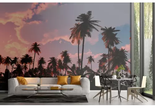 Carta da Parati paesaggio palme tropicali