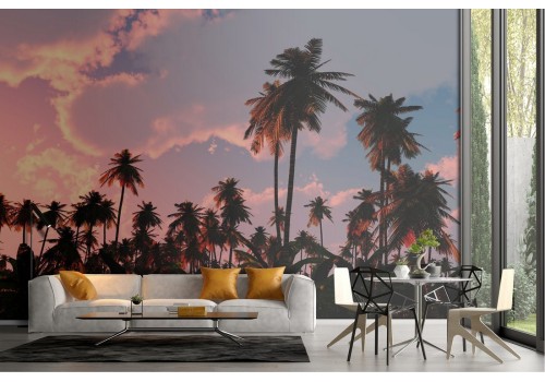 Tropical palm landscape wallpaper