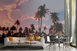 Tropical palm landscape wallpaper