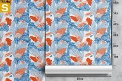Wallpaper Design and Styles Stylized Flora and Fauna Nature Aquatic World