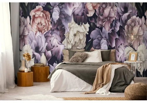 Carta da Parati fiori rosa natura decorazione.