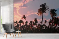 Carta da Parati paesaggio palme tropicali
