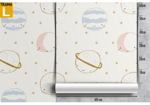 Carta da Parati pianeti e stelle bambini pattern. 2