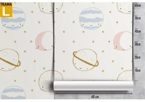 Carta da Parati pianeti e stelle bambini pattern. 2