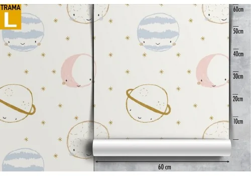 Children's planets and stars wallpaper pattern. 2