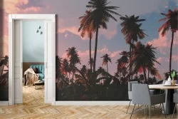 Carta da Parati Alba Tramonto Foreste e Alberi Tropicale
