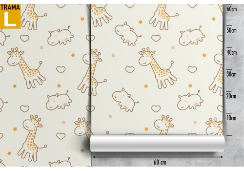 Giraffe hippopotamus nature animals children wallpaper. 2