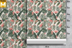 Tropical Nature Flowers Leaves Wallpaper