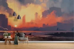 Wallpaper illustration city landscape