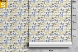 Carta da Parati Design e Stili Flora e Fauna Foglie Natura Vintage Righe e Onde