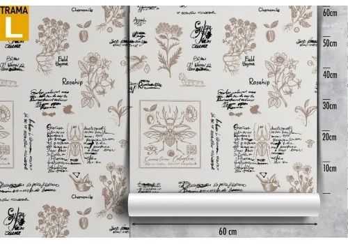 Vintage design wallpaper with anatomy flowers writing. 2
