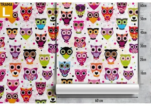 Stylized owl wallpaper decoration for children. 2