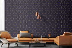 Art Deco wallpaper with geometric pattern.