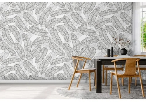 Carta da Parati piume stilizzate pattern design.