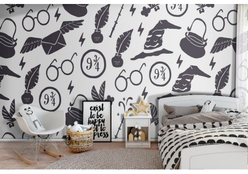 Harry Potter pattern wallpaper.