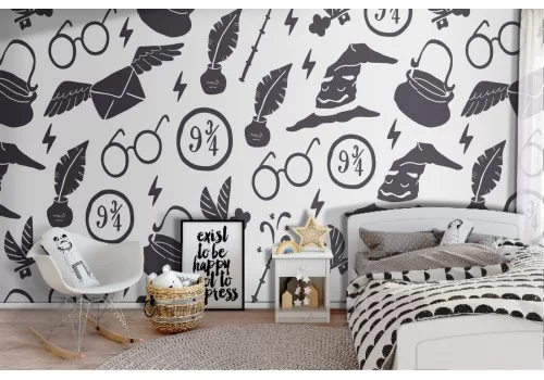 Harry Potter pattern wallpaper.