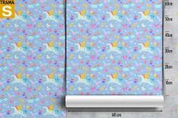 Carta da Parati Bambini Animali uccelli Decorazioni e Pattern Fantasy