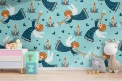 Carta da Parati angeli illustrazione bambini pattern.