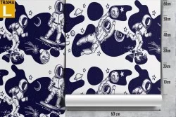 Carta da Parati astronauti decorazione bambini.