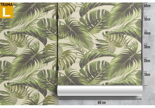 Stylized tropical leaves wallpaper pattern. 2