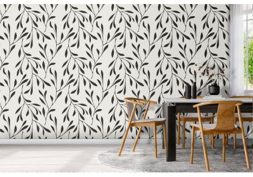 Minimalist nature stylized leaves wallpaper.