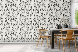 Minimalist nature stylized leaves wallpaper.