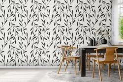 Minimalist nature stylized leaves wallpaper.