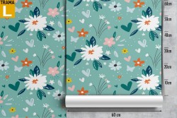 '70s nature pattern white flowers wallpaper.