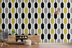 Vintage 70s geometry wallpaper with rectangles.