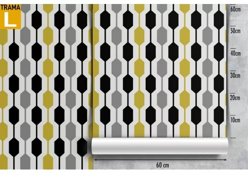 Carta da Parati geometria vintage anni '70 rettangoli. 2